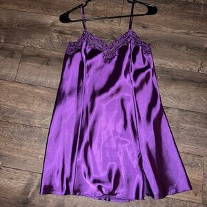 Elegant Purple Satin Nightgown